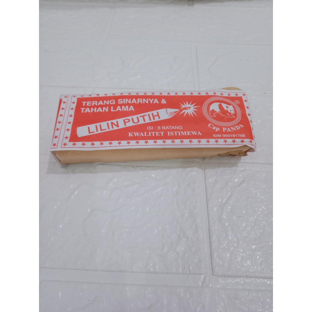 Lilin lampu mati ukuran 14 cm 1 pack 8pcs / Lilin putih Cap panda 1 pack