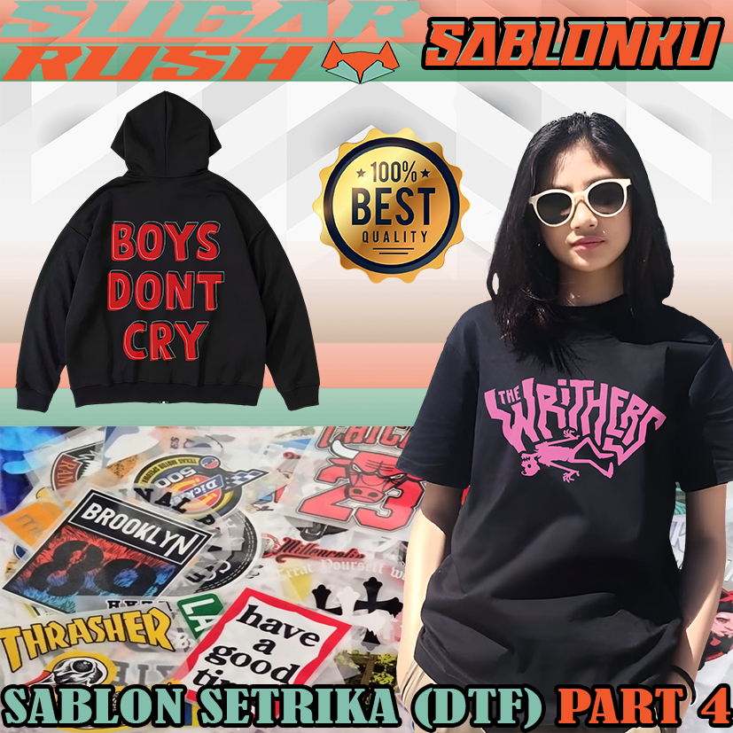 Sablon setrika sablon DTF Part 4 custom sablon ukuran A3/A4/A5/ sablon logo