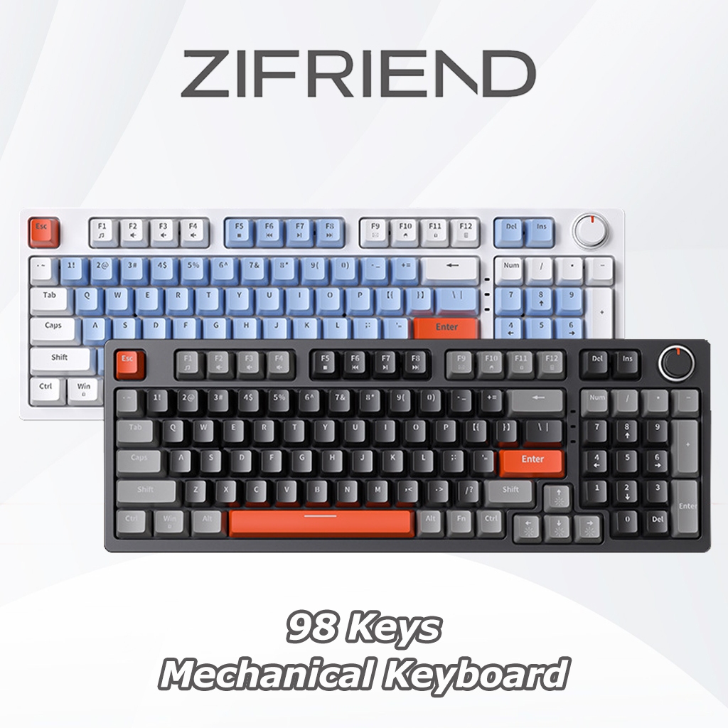 ZIFRIEND ❤️ ZA981 Keyboard Mechanical Mekanik Biru / Merah Switch Wired RGB Backlit Gaming Keyboard 