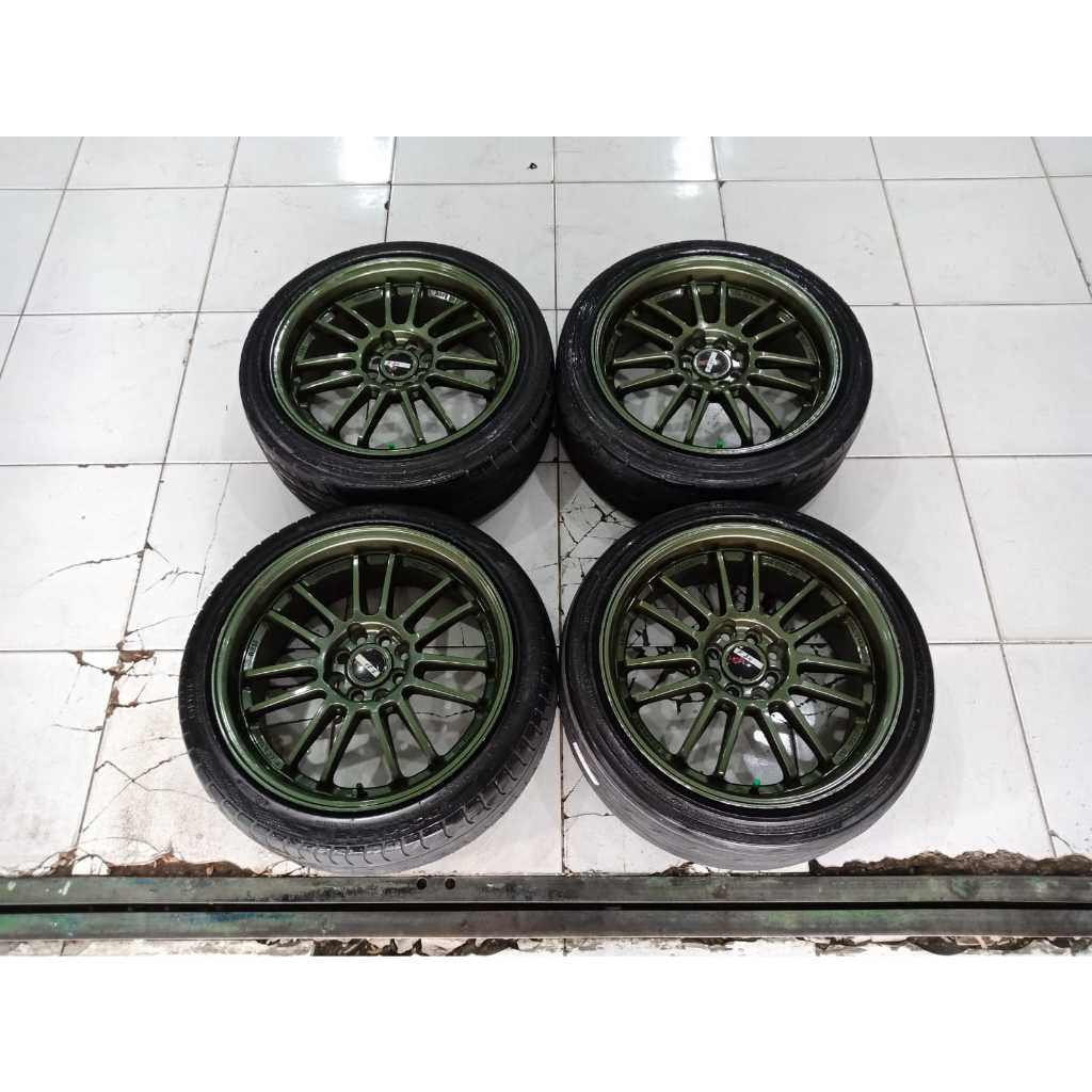 pelek seken ring 17 model rays re30 pcd 4x100/114 velg ban bonusan