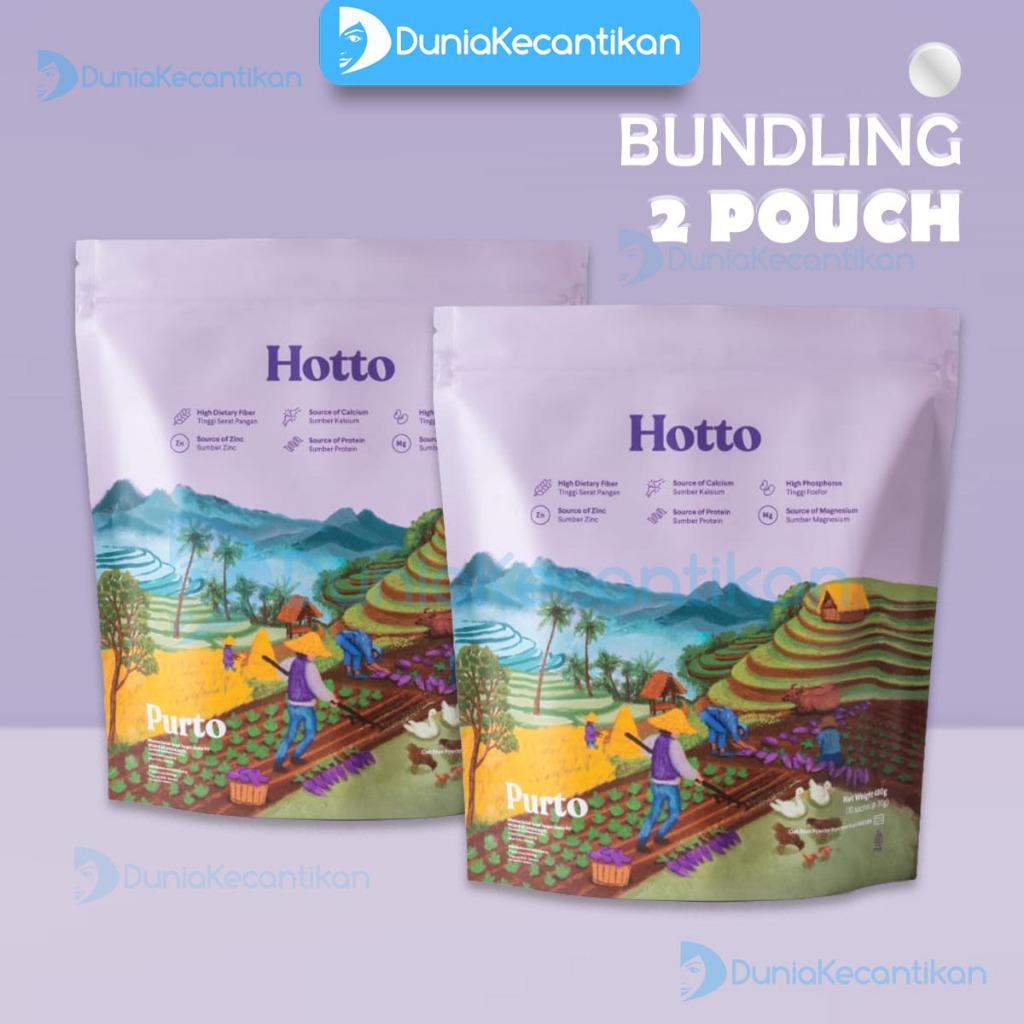 

BUNDLING 2 POUCH Hotto Purto Multigrain with Purple Potato 32 Sachet Minuman Kesehatan Sereal Diet Pengganti Sarapan Hotto Multigrain Minuman DIet