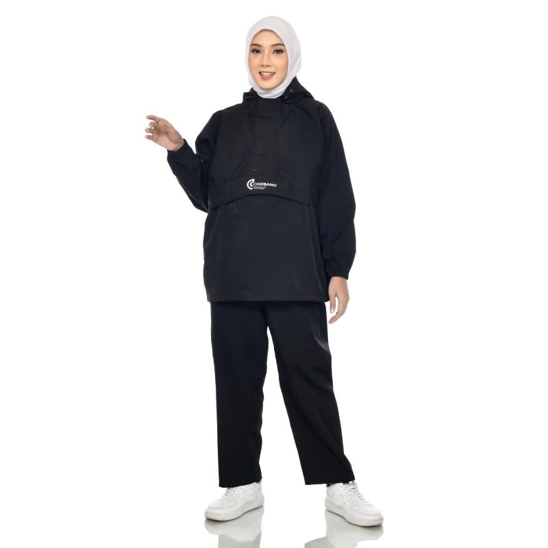 jas hujan model kanguru hitam