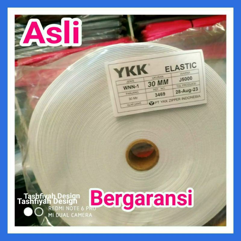 Karet kolor elastis 3cm YKK per rol / karet kolor celana elastic ykk kiloan 3cm 1cm 2 cm 3 mm 5 cm e