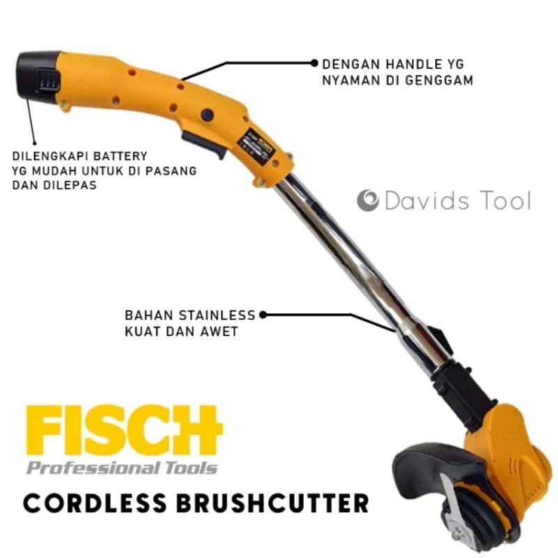 Mesin Potong Rumput Cordless 12 Volt Fisch FBC 12