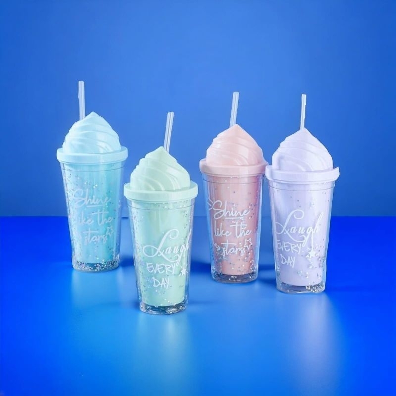 botol minum eskrim glitter tumbler glitter soft