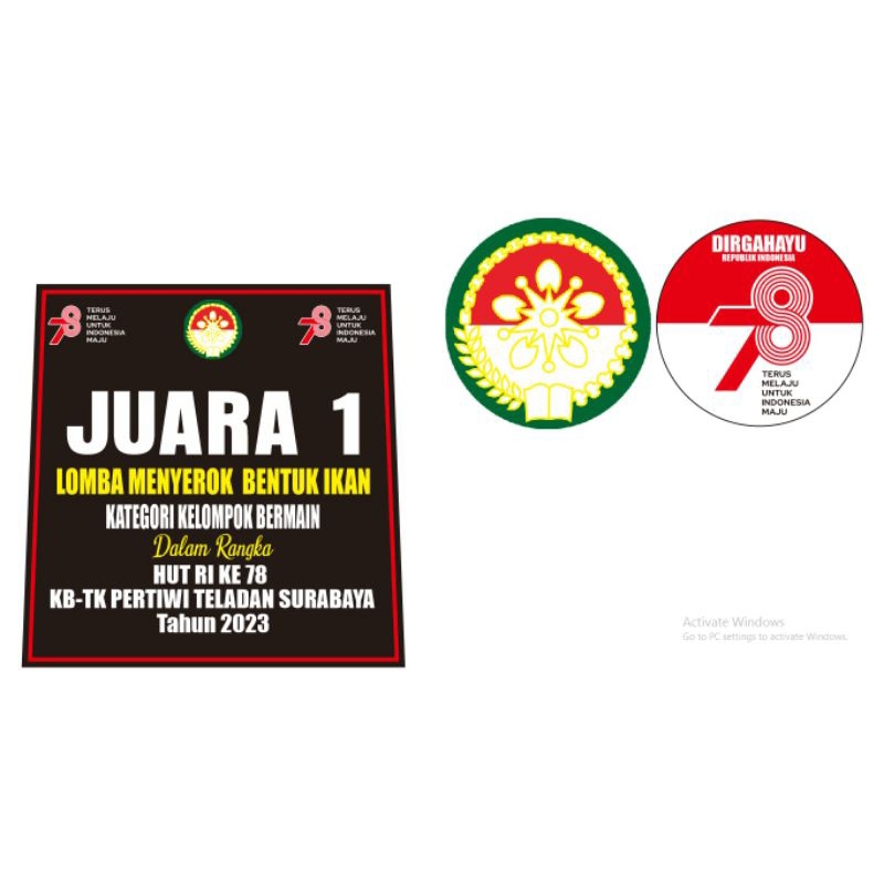 PAKET SATU TIKER & SATU  LOGO PIALA