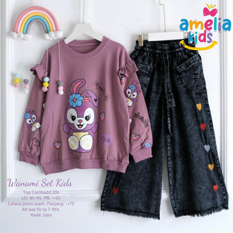 wanami set kids / set anak terbaru produk amelia kids fashion