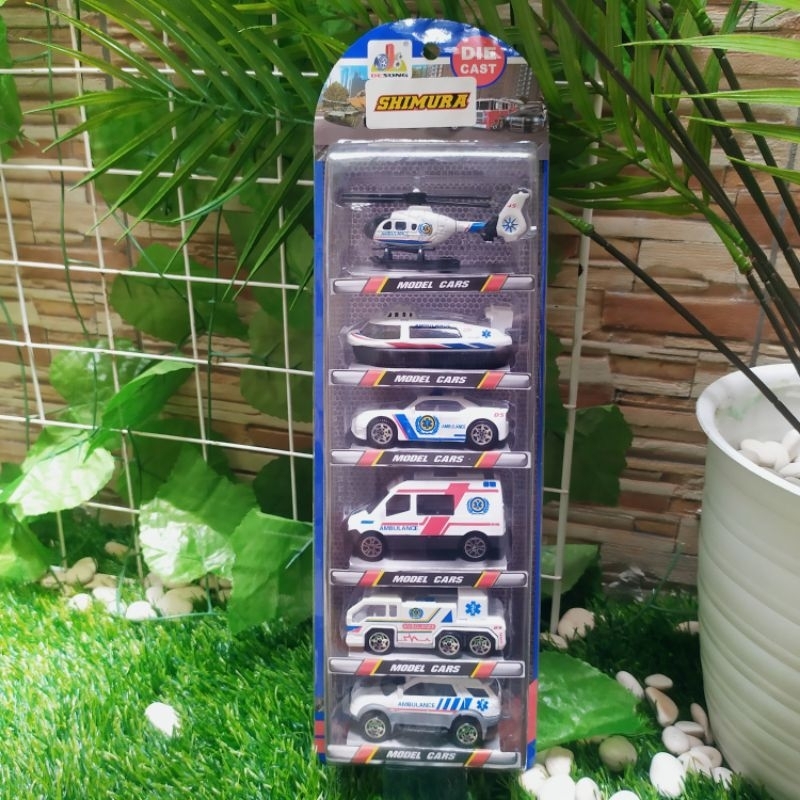 Diecast Set ambulance Mainan Miniatur ambulance