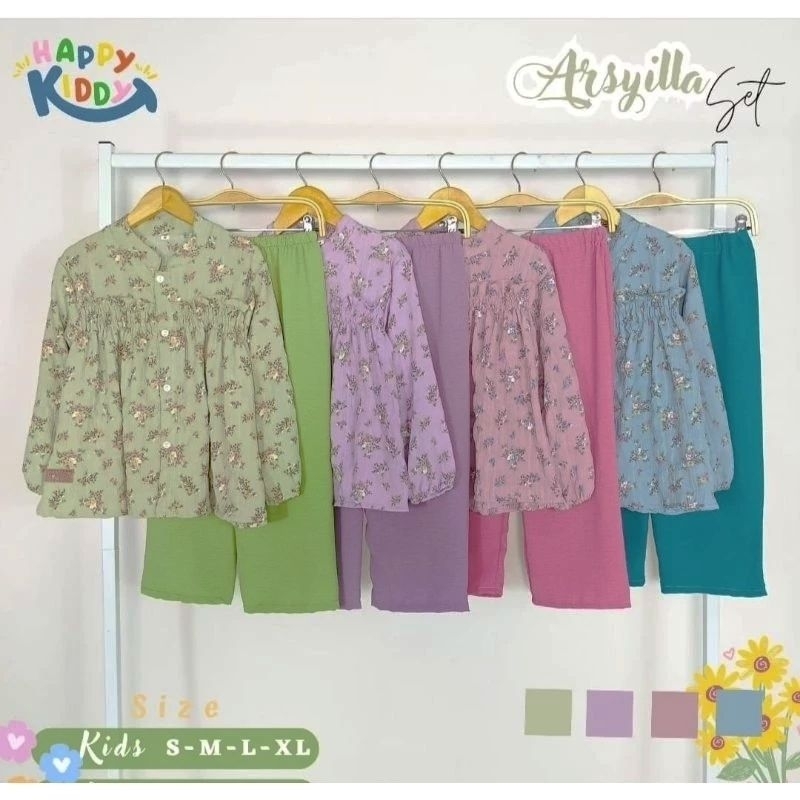 Set arsyla setelan crinkle anak