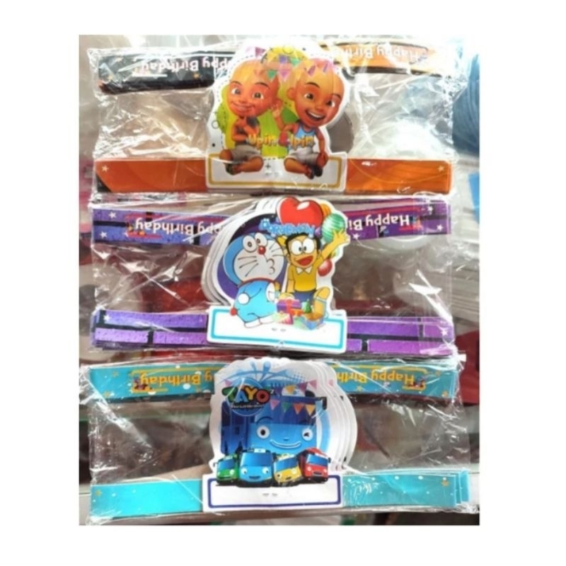 Topi Lingkar Ulang Tahun isi 10 Pcs / Topi Lingkar Kepala isi 10 PCS / Topi Ulang Tahun / Topi Ulang