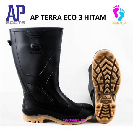 SEPATU AP BOOTS TERRA ECO 3 HITAM - AP TERRA ECO 3 KARET TINGGI HITAM - AP BOOTS TERRA ECO 3 HITAM