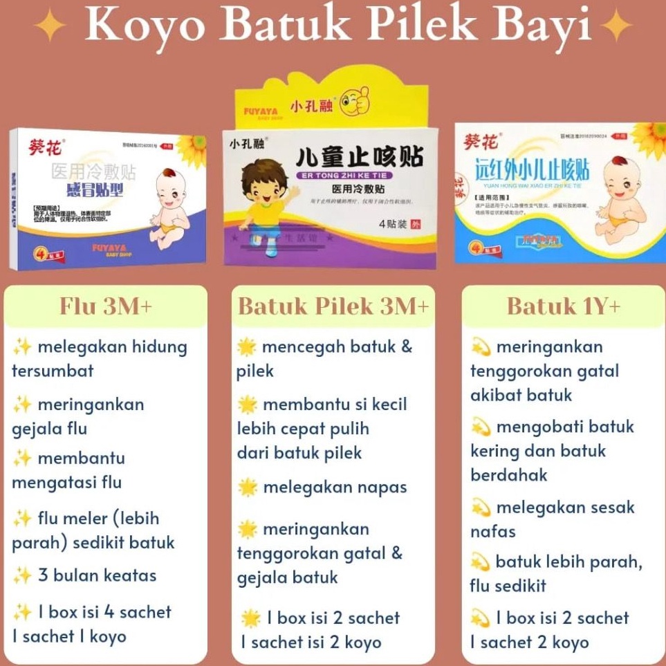 Diskon Keren  Koyo Batuk pilek Untuk Bayi  koyo flu bayi  koyo flu Anak  koyo batuk pilek Xiao Er Zi