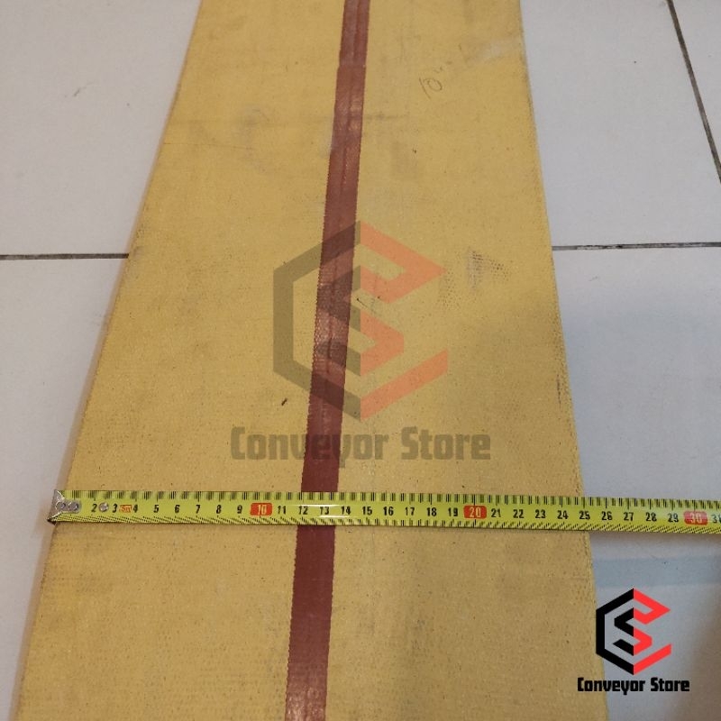 Kanvas Conveyor Kuning Strip Merah 10 Inch x 8 Ply
