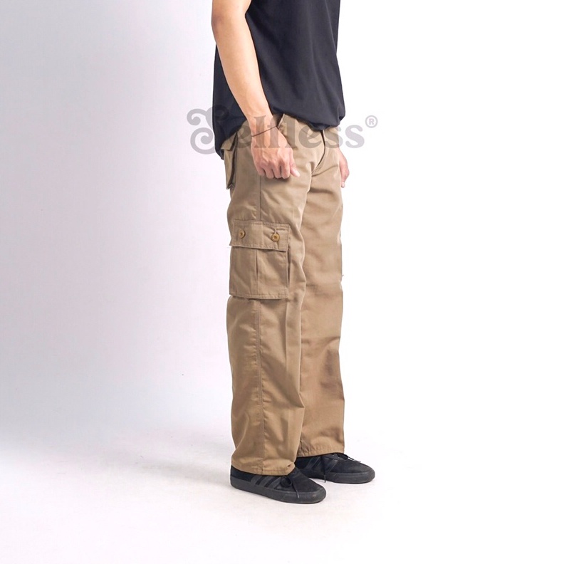 Pasti MurahSelfless  Celana Cargo Panjang Reguler Straight Loose Fit Standar Pria Cargo Kargo Tactic