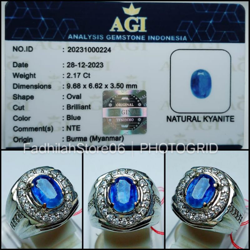 Natural Permata Blue Kyanite Oval Cutting + Memo Lab