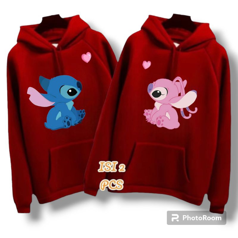 (isi 2pcs) Hoodie couple STICH terbaru/Hoodie couple pasangan/Hoodie terbaru 2024/Hoodie couple/swea