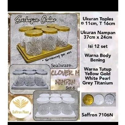 Toples set plus nampan isi 6 clover M