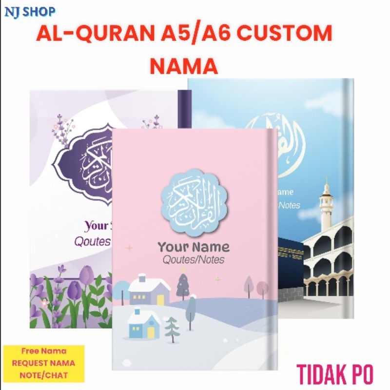 OK [ AL-Qur'an ] -Variasi Quran A5/A6 Custom Nama Hardcover Bisa Tulis Nama di Cover /Al Quran