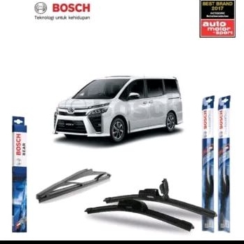 Paket Wiper Depan Belakang All New Voxy 2016-2024 Frameless Original Bosch