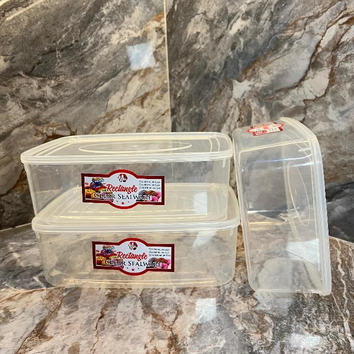 Kotak Makan Serbaguna Toples Plastik Tebal Rectangle Sealware 3500ML