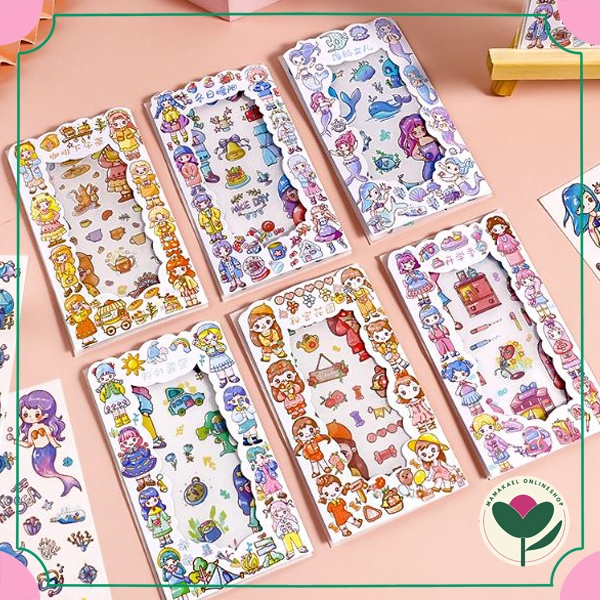 

1 set isi 4 lembar sticker garden friends lucu diy journaling scrapbook deco stiker cute kawai estetik MK1395