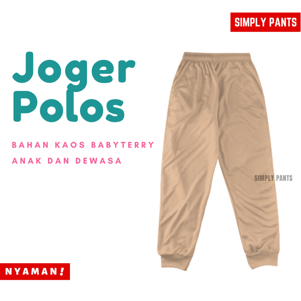 Celana Joger Polos Warna Coklat Susu Celana Olahraga Coklat Susu Joger Anak Joger Dewasa Unisex