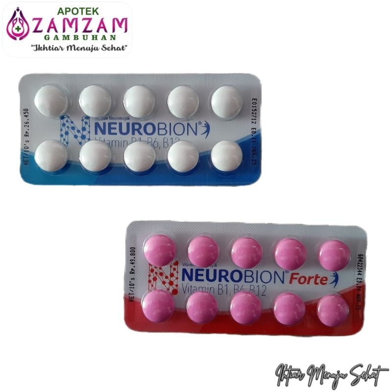 NEUROBION BIRU & NEUROBION FORTE MERAH Isi 10 Tablet