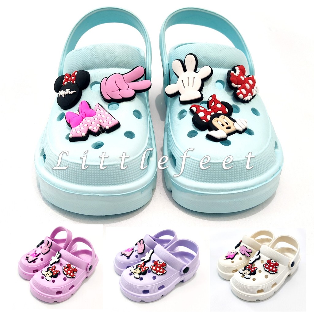 	 Sandal Baim Anak Perempuan Karakter jibbitz Minnie Bahan EVA	