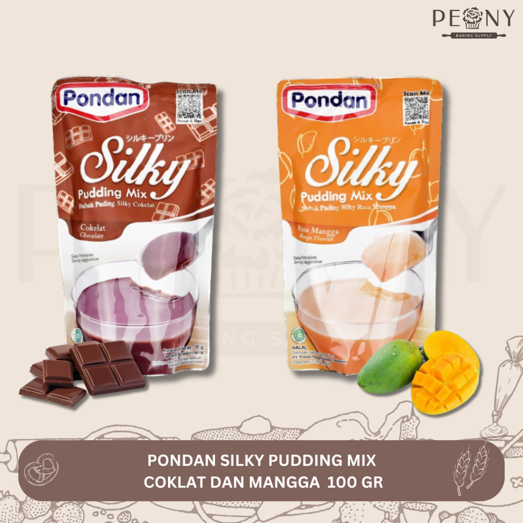 

PONDAN SILKY PUDDING INSTAN COKLAT DAN MANGGA / BUBUK PUDDING INSTANT 100 GR