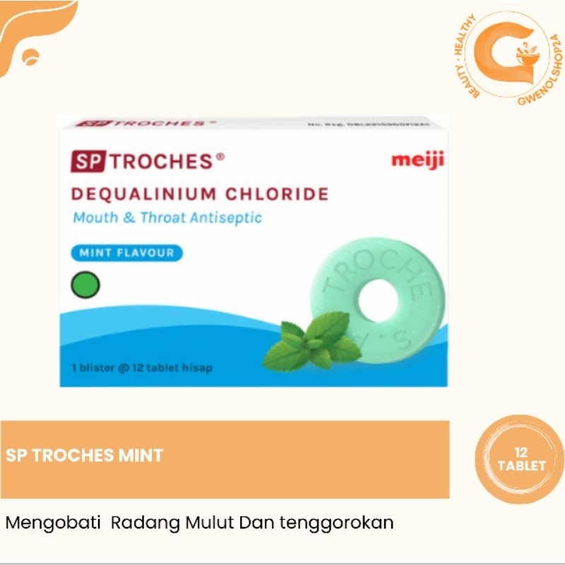 Sp Troches 12 Tablet Hisap Mint Meiji / Obat Radang Tenggorokan