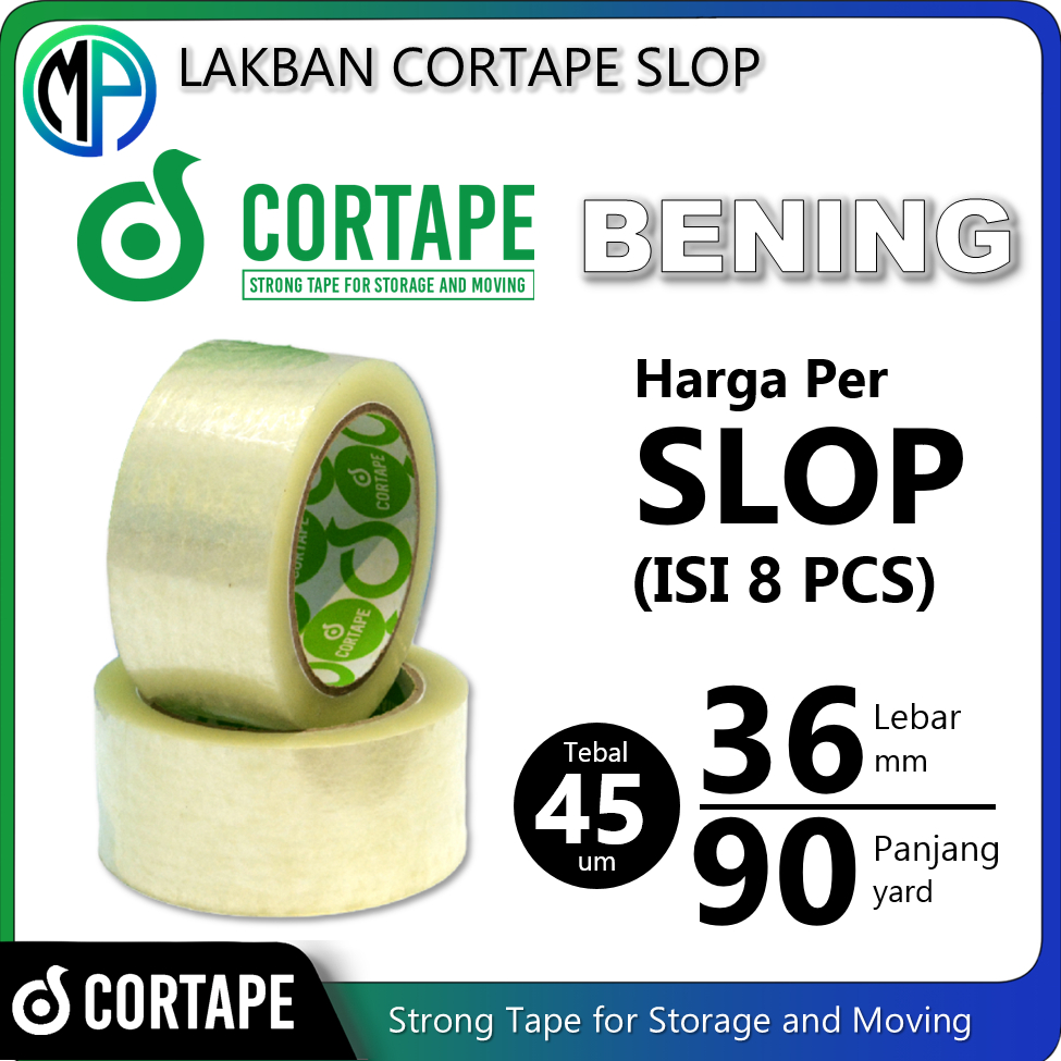 

gk Lakban / Selotip / Isolasi Cortape Bening dan Coklat 36mm x 90yard Per-Slop 8pcs Spek. Daimaru