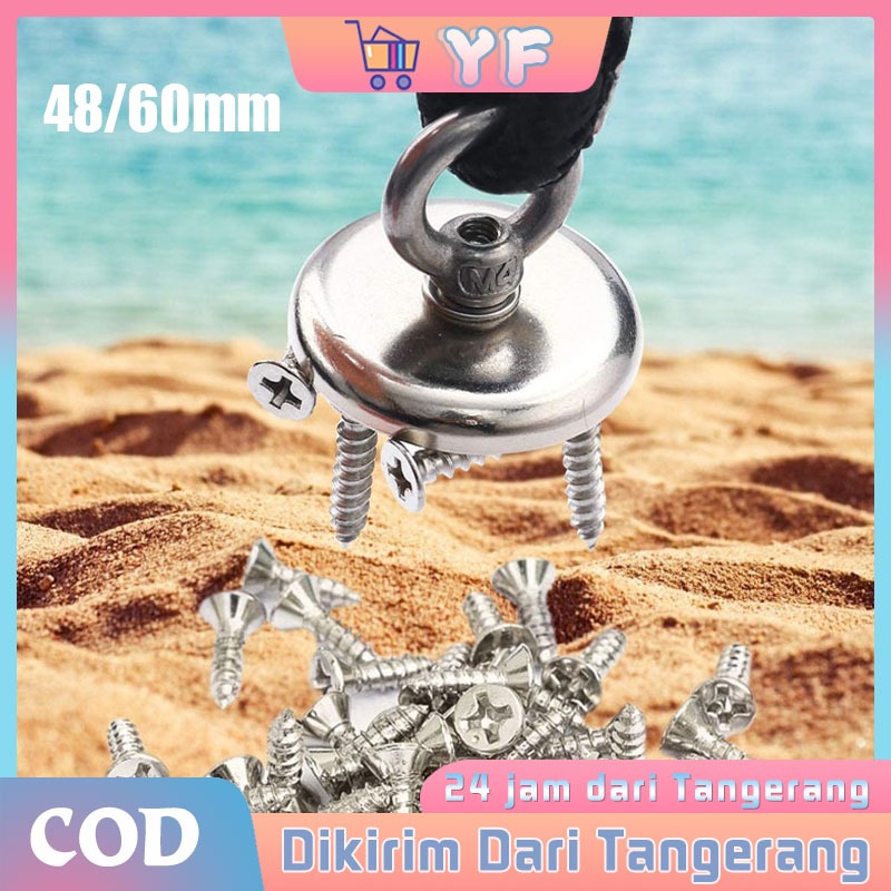 48MM 60MM 120KG Magnet Neodymium Hook Bulat Alat Magnet Fishing Magnet Super Kuat Magnet Pancing