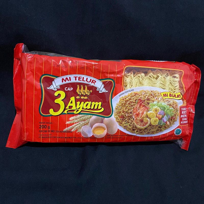 

MIE TELUR CAP 3 AYAM BUNGKUS MERAH MI BULAT