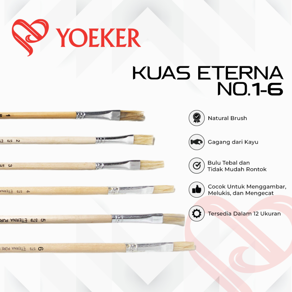 

(1 PCS) Kuas Eterna Lukis No 1 2 3 4 5 6