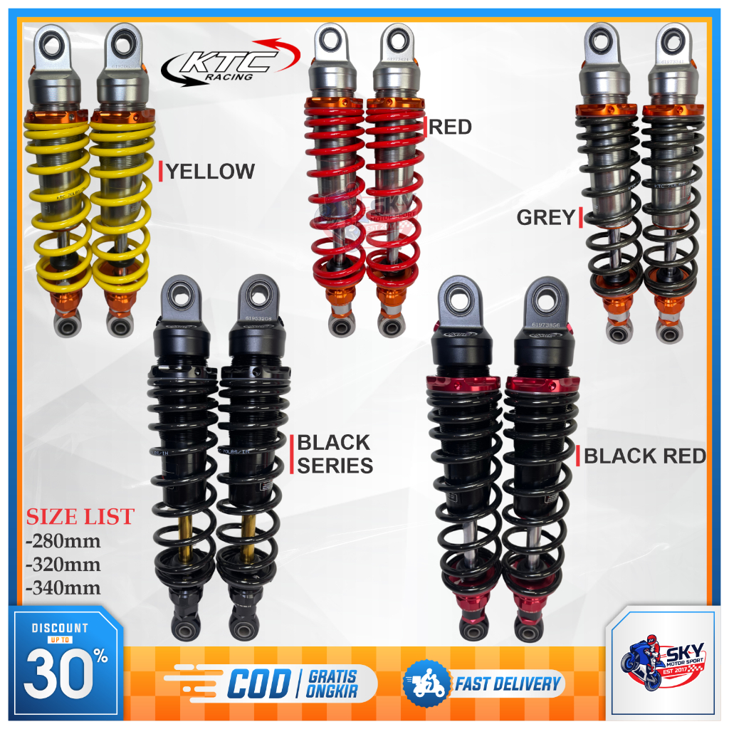 Shock Breaker KTC Razor Pro 280 320 340 mm Single Click Non Tabung Mx King Supra W175 Jupiter Vega