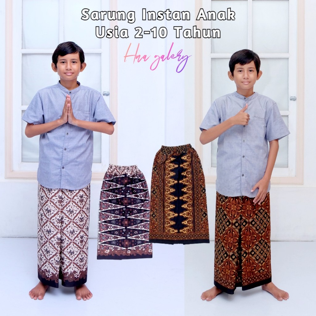 Sarung Instan Anak Usia 2-10 Tahun Motif Batik Gus Iqdam Sarung Anak Model Rok