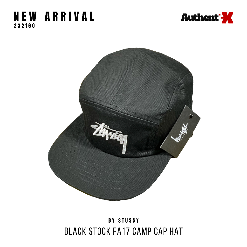 STUSSY MEN'S FIVE 5 PANEL CAP HAT BLACK | TOPI ORIGINAL