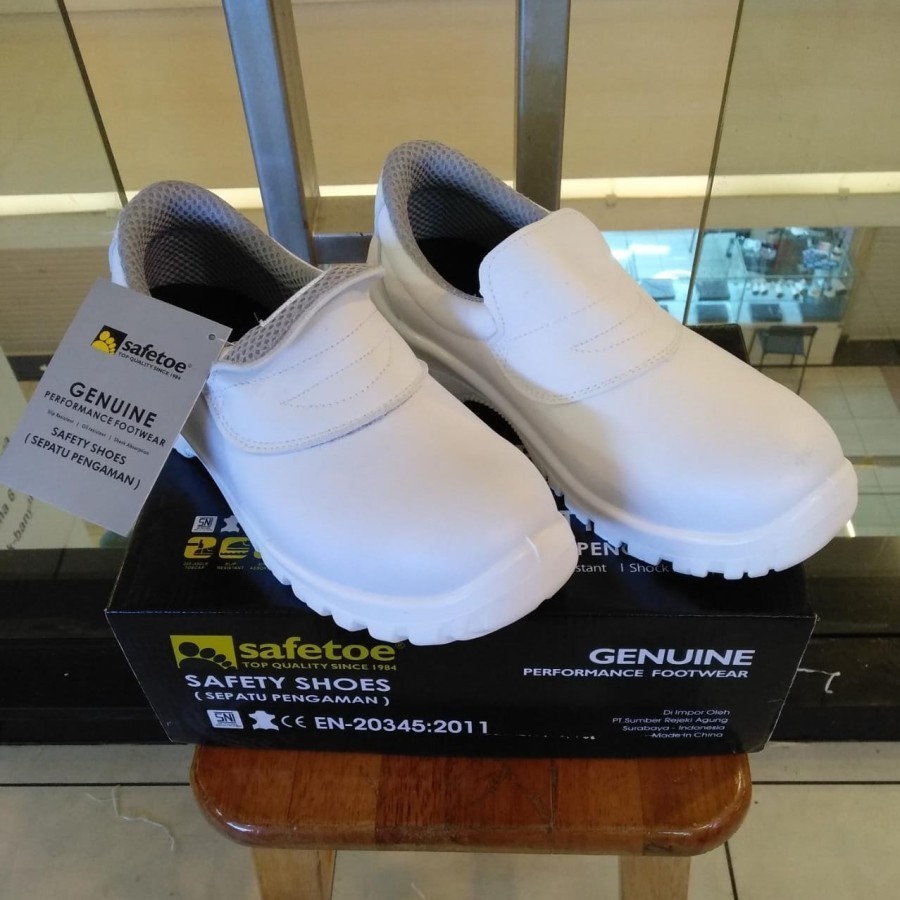 Sepatu Safety Safetoe Draco White L-7019 Original Sepatu Pertukangan Draco Putih