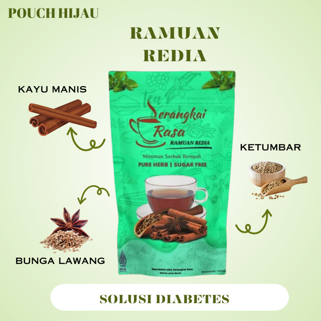 

[ POUCH HIJAU ] Teh Celup Rempah Serangkai Rasa Redia JSR Anti Diabetes