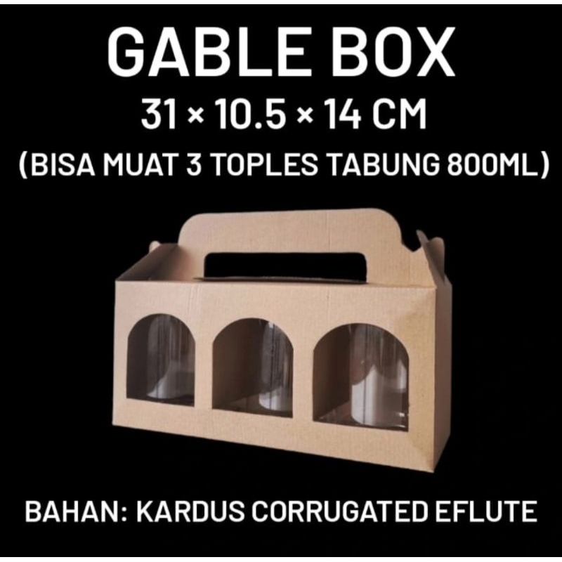 

(MIN ORDER 10 PCS) GABLE BOX 31x10.5x14 / BOX TOPLES TABUNG / BOX TOPLES TABUNG 800ml