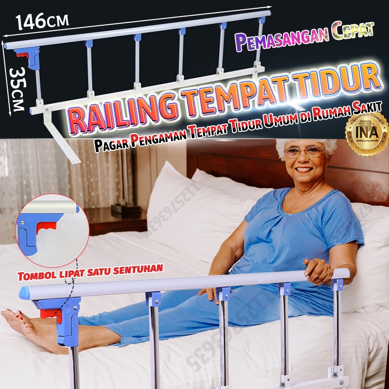 Pagar tempat tidur/  Meningkatkan ketebalan dan ketinggian pagar tempat tidur pengaman ranjang Cocok