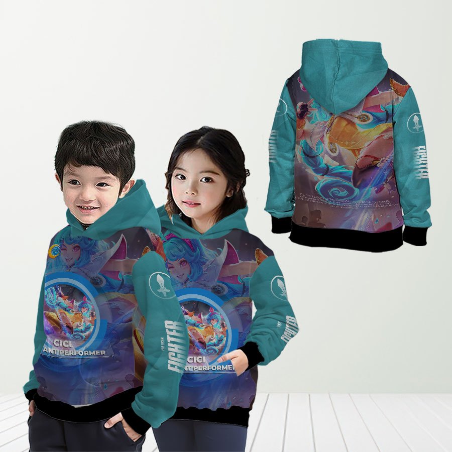 Jaket Hoodie Anak Mobile Legends Game Hero Cici Custom Full Print
