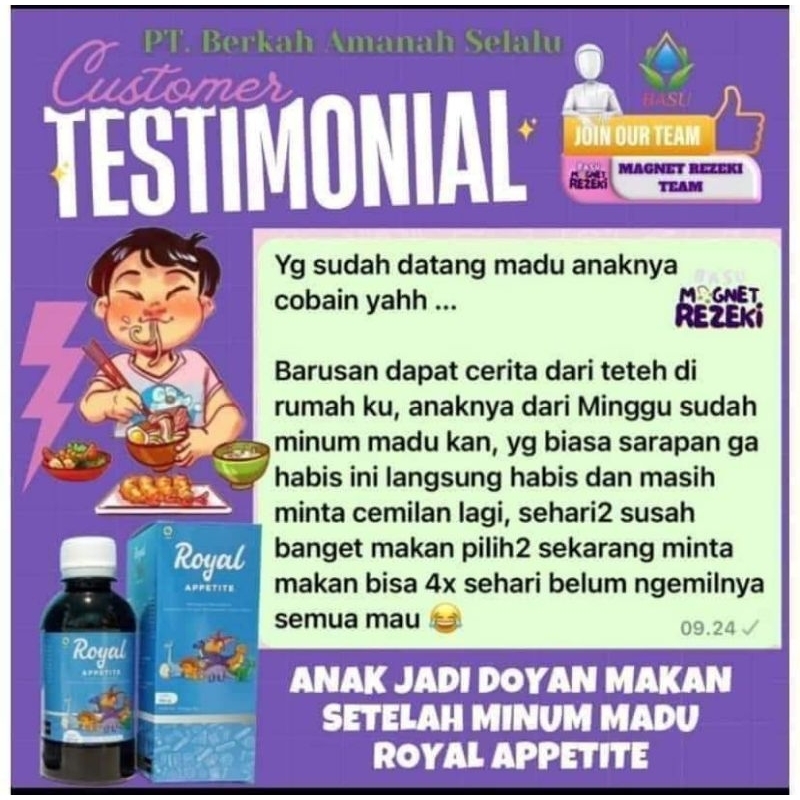 

MADU ANAK ROYAL APPETITE/VITAMIN PENAMBAH NAFSU MAKAN