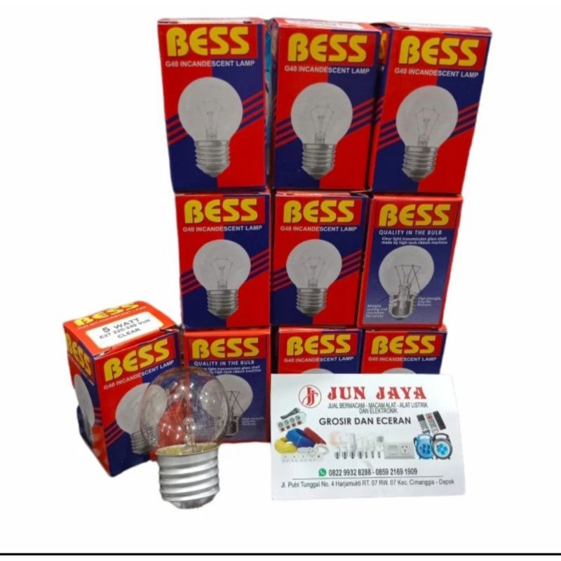 Paket 10 pcs Pijar Bess/Bohlam pijar kaca/Bohlam pijar kuning 5watt body kecil