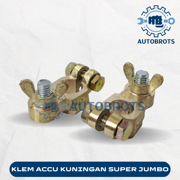 Klem Accu Kuningan Super Jumbo Mobil Truk (Besar) / Terminal Kepala Aki Mobil + - Harga Set