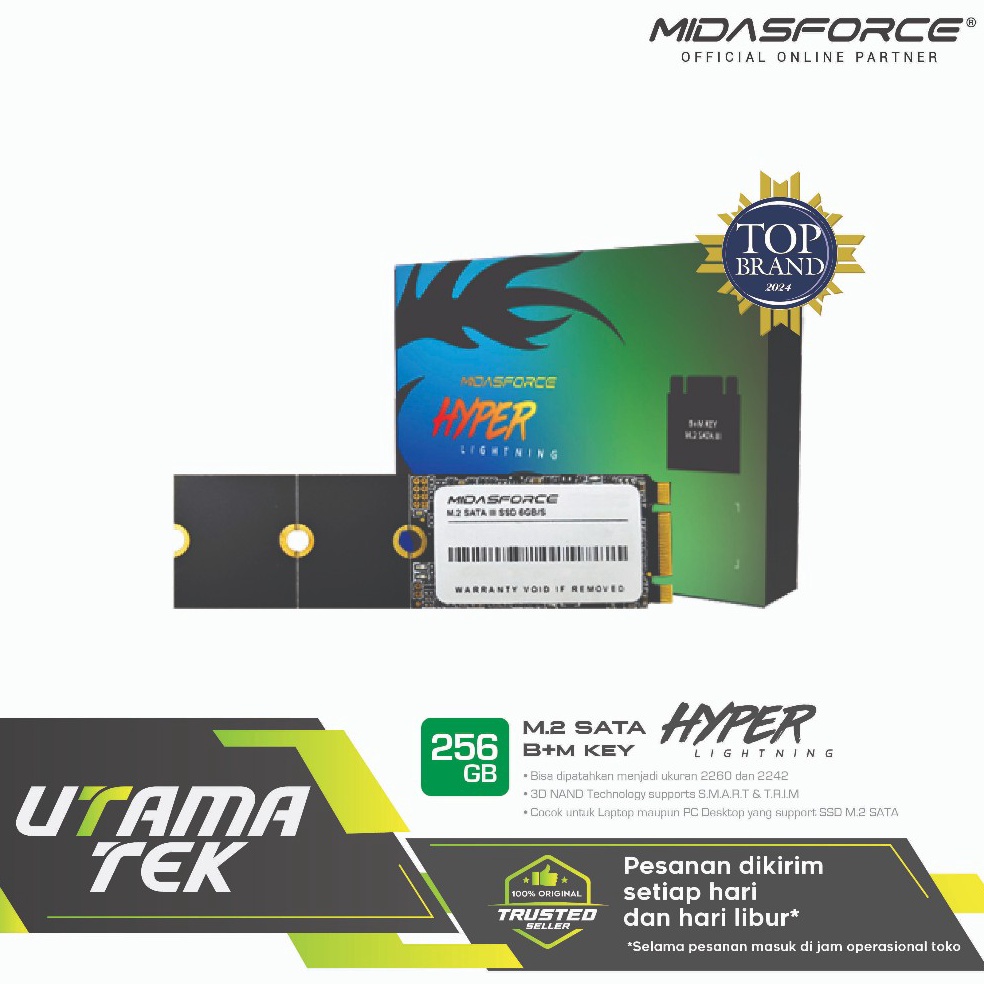 ART T85G SSD M2 SATA 256GB M2 SATA 256GB MIDASFORCE HYPERLIGHTNING 6GBS ORIGINAL RESMI
