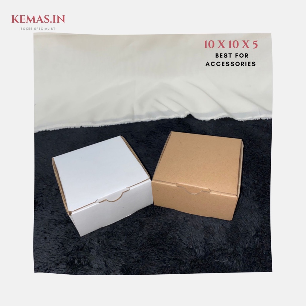 

(100 PCS TERMURAH) Kardus Die Cut 10x10x5 - Karton Box Dus Packaging Pizza Hampers Kecil Polos Murah