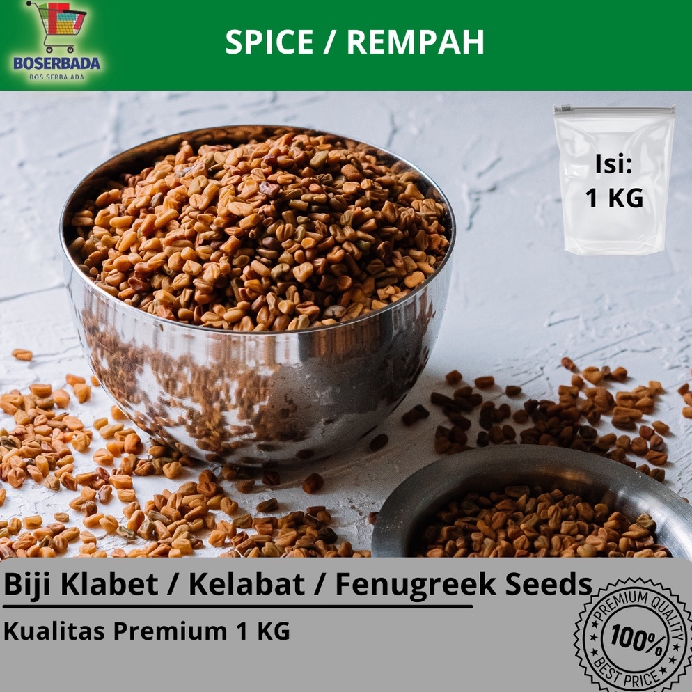 

KODE E19I Biji Klabet Kelabat Fenugreek Seeds 1 KG Methi Hulbah