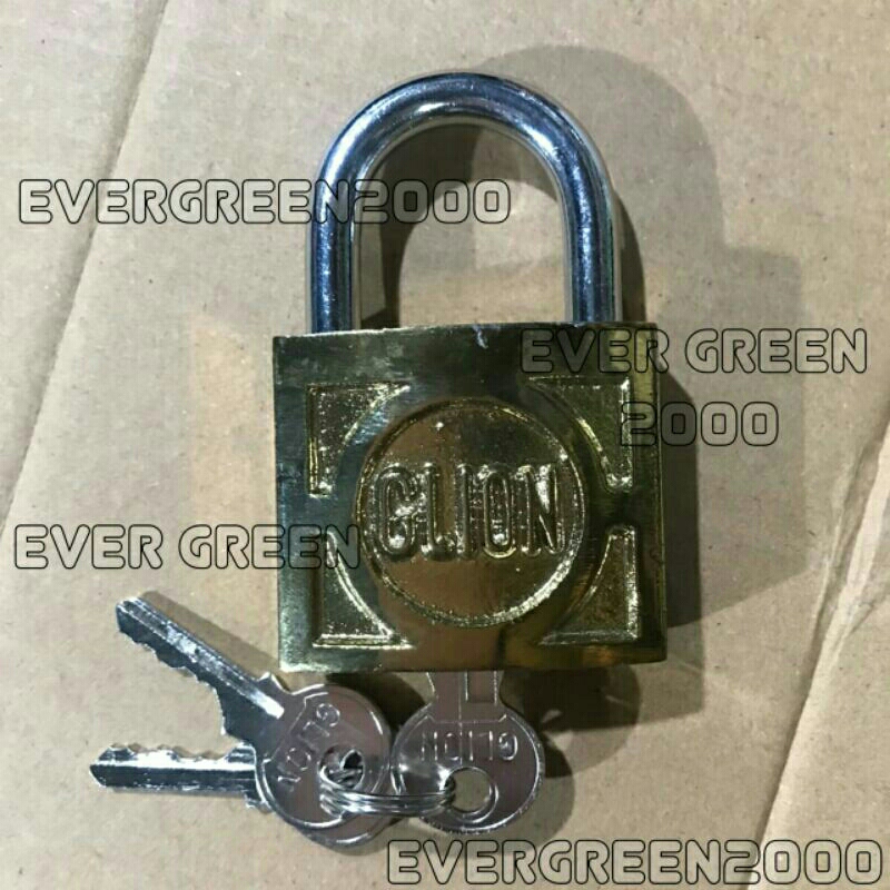 Kunci Gembok 50 mm Kuningan Glion (Besar/Lebar 50mm) - - - alat pengaman gerbang pintu pagar rolling