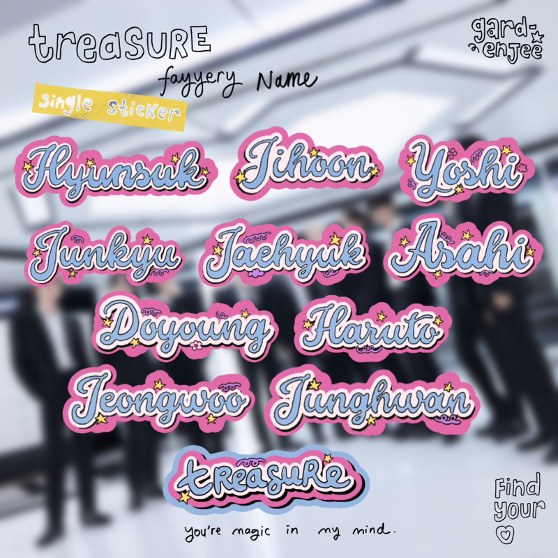 

TREASURE Fayyery Name Single Sticker